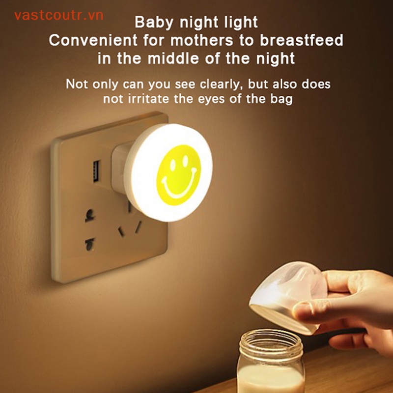 Đèn Ngủ LED USB Kích Thước Nhỏ Hình Mặt Cười Tiết Kiệm Năng Lượng Cho Trẻ Em
