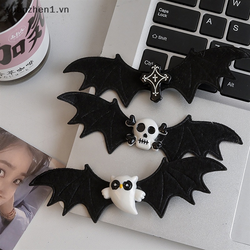 Kẹp Tóc Hình Đầu Lâu / Dơi / Thiên Thần Phong Cách Gothic Sáng Tạo Cho Dịp Halloween