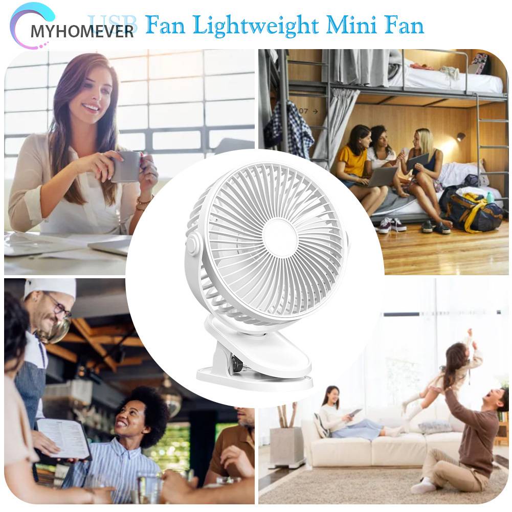 Quạt Kẹp Cầm Tay 3 Tốc Độ Tùy Chỉnh Không Ồn Tiện Dụng Cho Học Sinh