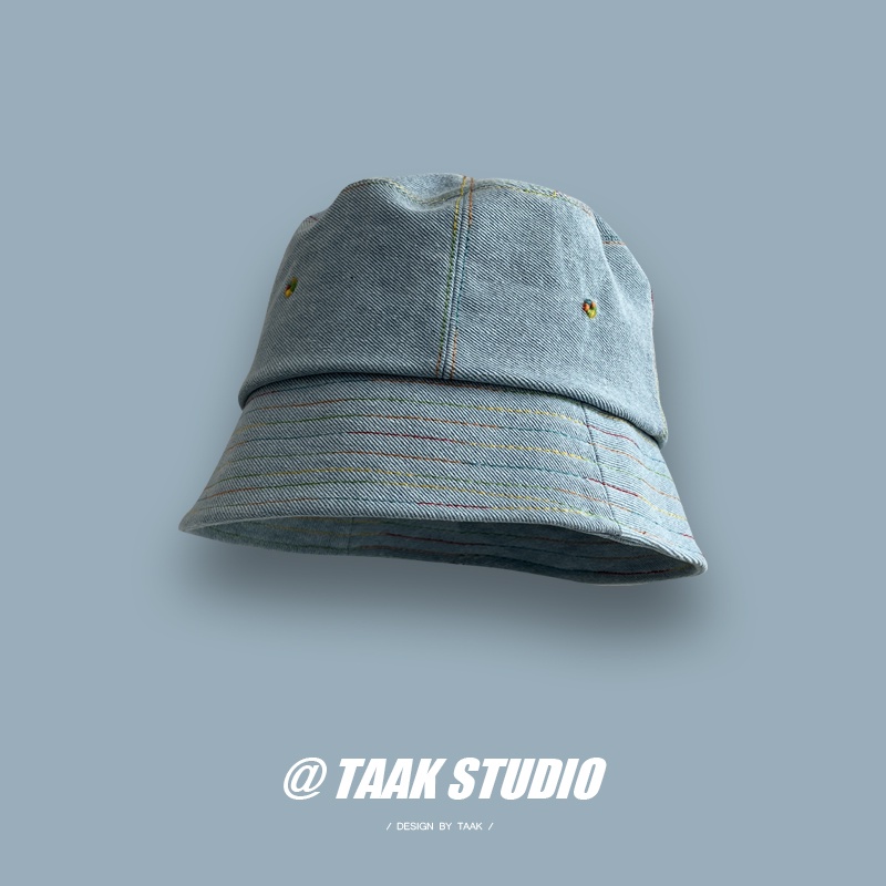 Nón Tai Bèo Denim Chống Nắng Màu Cầu Vồng Kiểu Hàn Quốc Thời Trang Mùa Hè Cho Nam Và Nữ
