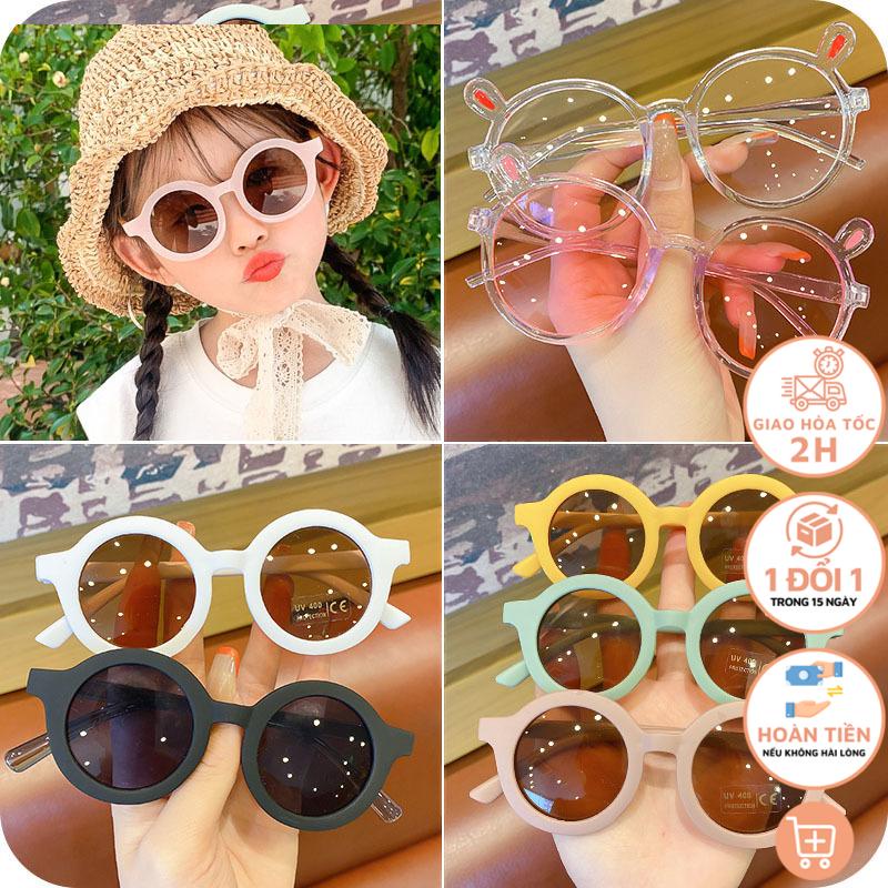 Kính mát gọng tròn che nắng chắn bụi chụp hình cho bé phong cách cổ điển vintage Rolia KGTron
