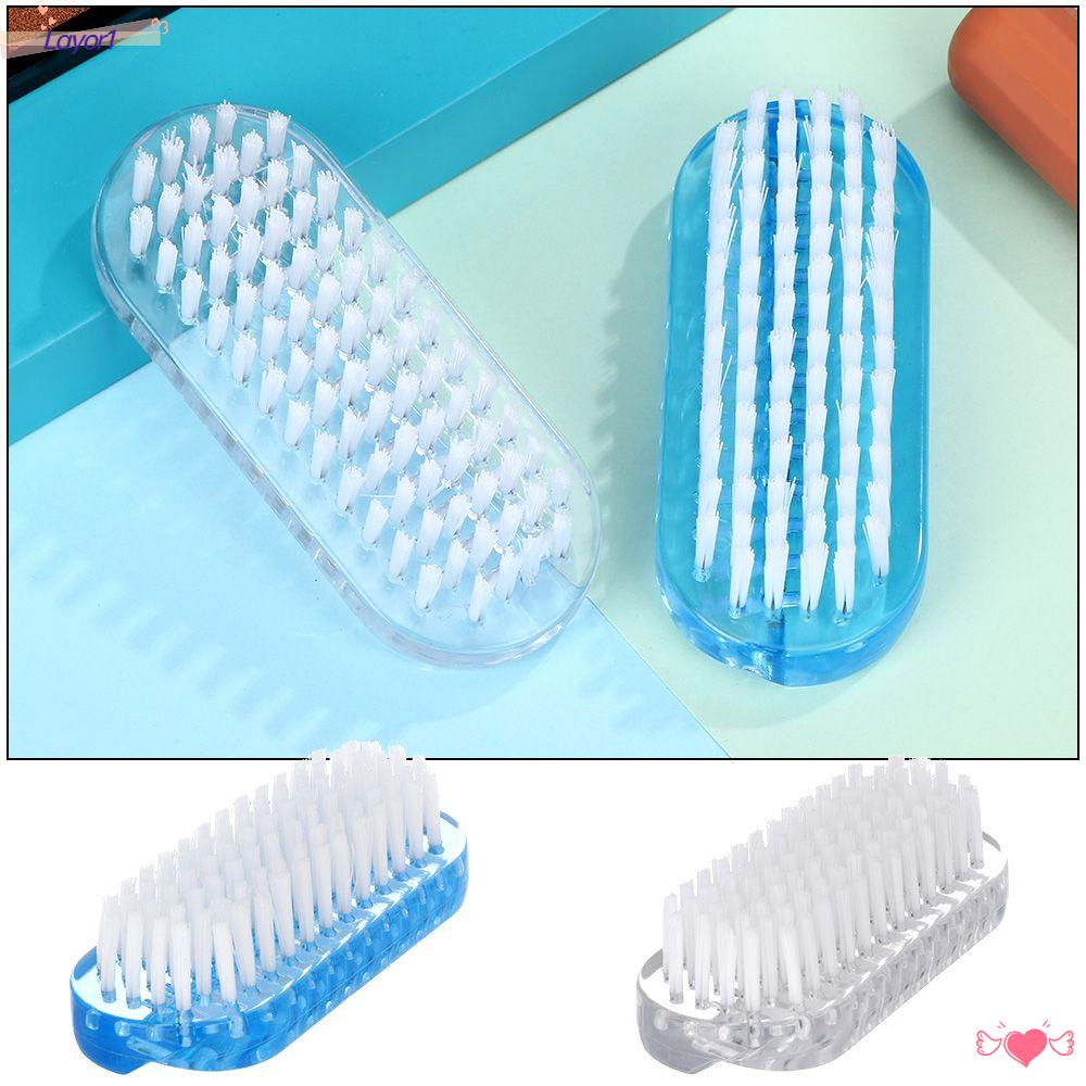 LAYOR1 Bàn Chải Hai Mặt Làm Sạch Bụi Cho Móng Tay