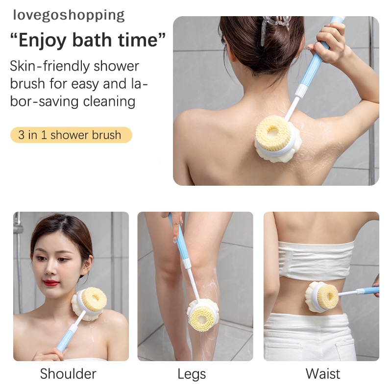 Bàn Chải Xốp Mát Xa Cơ Thể Khi Tắm Có Tay Cầm Tiện Dụng