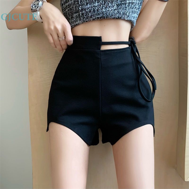 Quần Short Lưng Cao Màu Đen Gợi Cảm Thời Trang Cho Nữ