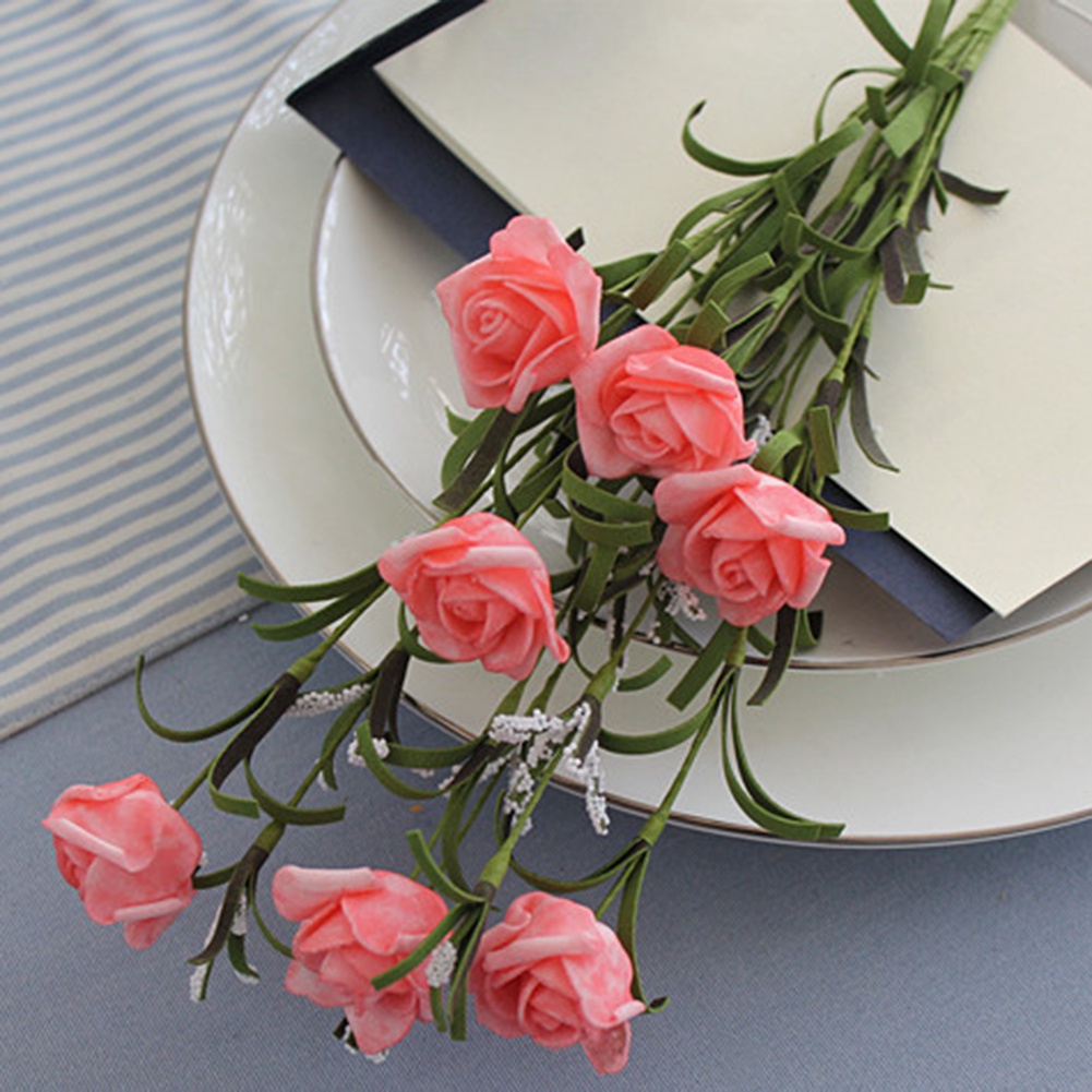 1 Bông Hoa Hồng Nhân Tạo Bằng Xốp Để Bàn Trang Trí Tiệc Cưới DIY