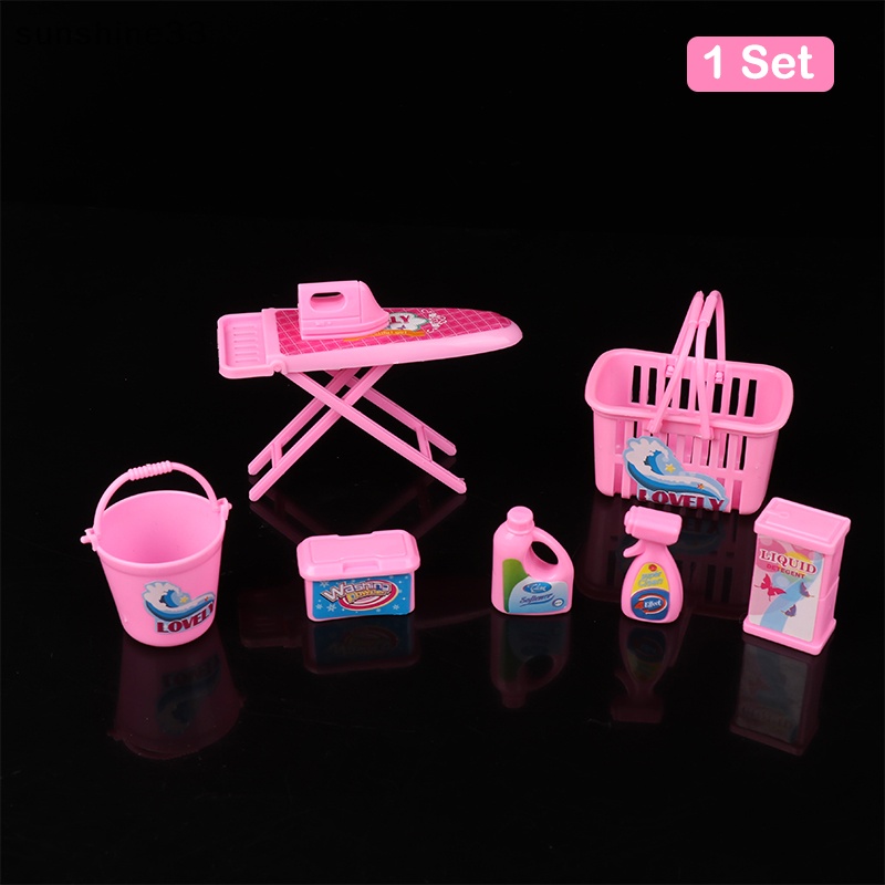 1 Bộ Giỏ Đựng Đồ Giặt Bằng Sắt Dùng Trang Trí Nhà Búp Bê