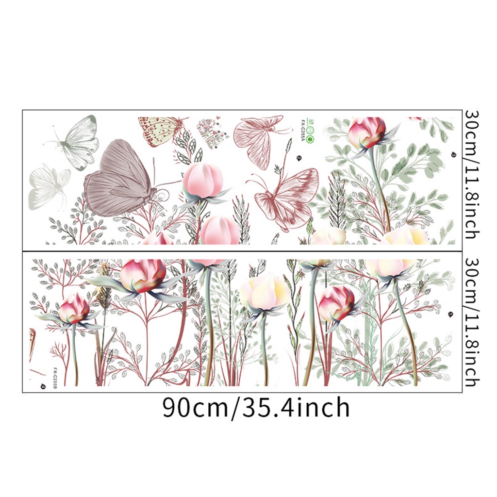 1 Bộ Đề Can Dán Tường / Cửa Sổ Xe Hơi Bằng PVC Chống Nước Họa Tiết Hoa