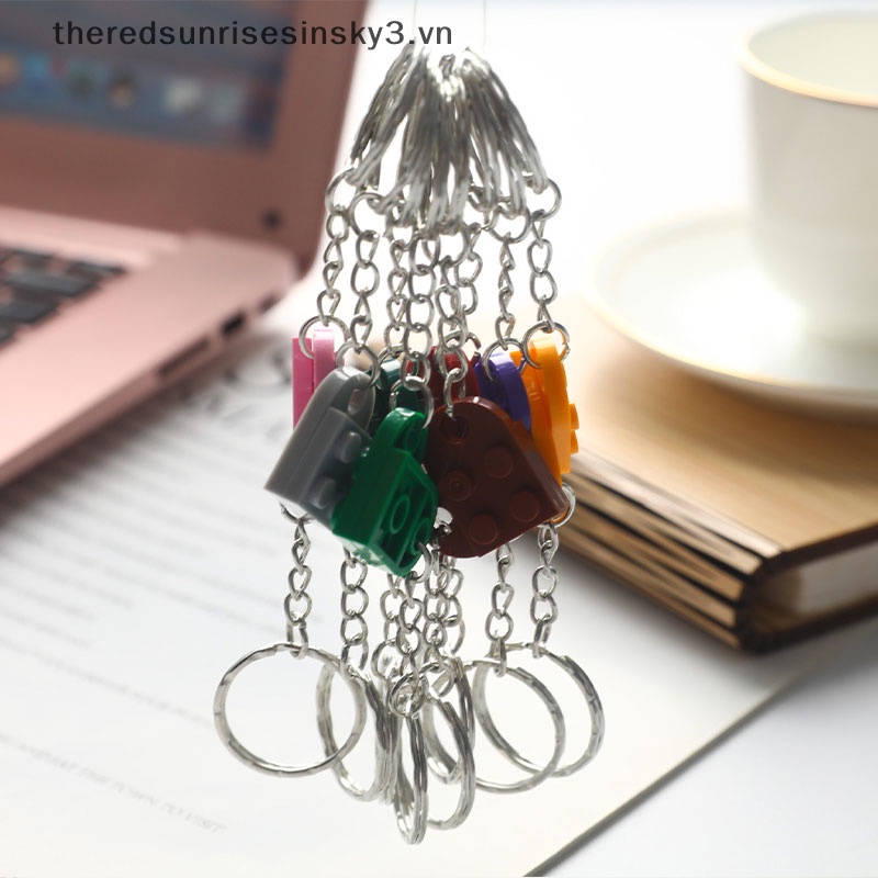 Set 2 Móc Khóa Hình Viên Gạch Trái Tim Thời Trang Làm Quà Sinh Nhật