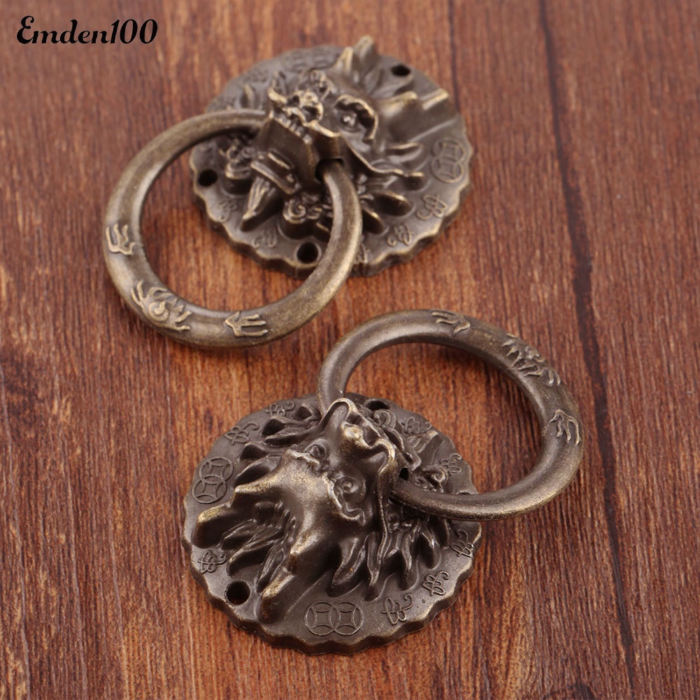 Set 2 Tay Nắm Ngăn Kéo Tủ Hình Rồng Phong Cách Vintage