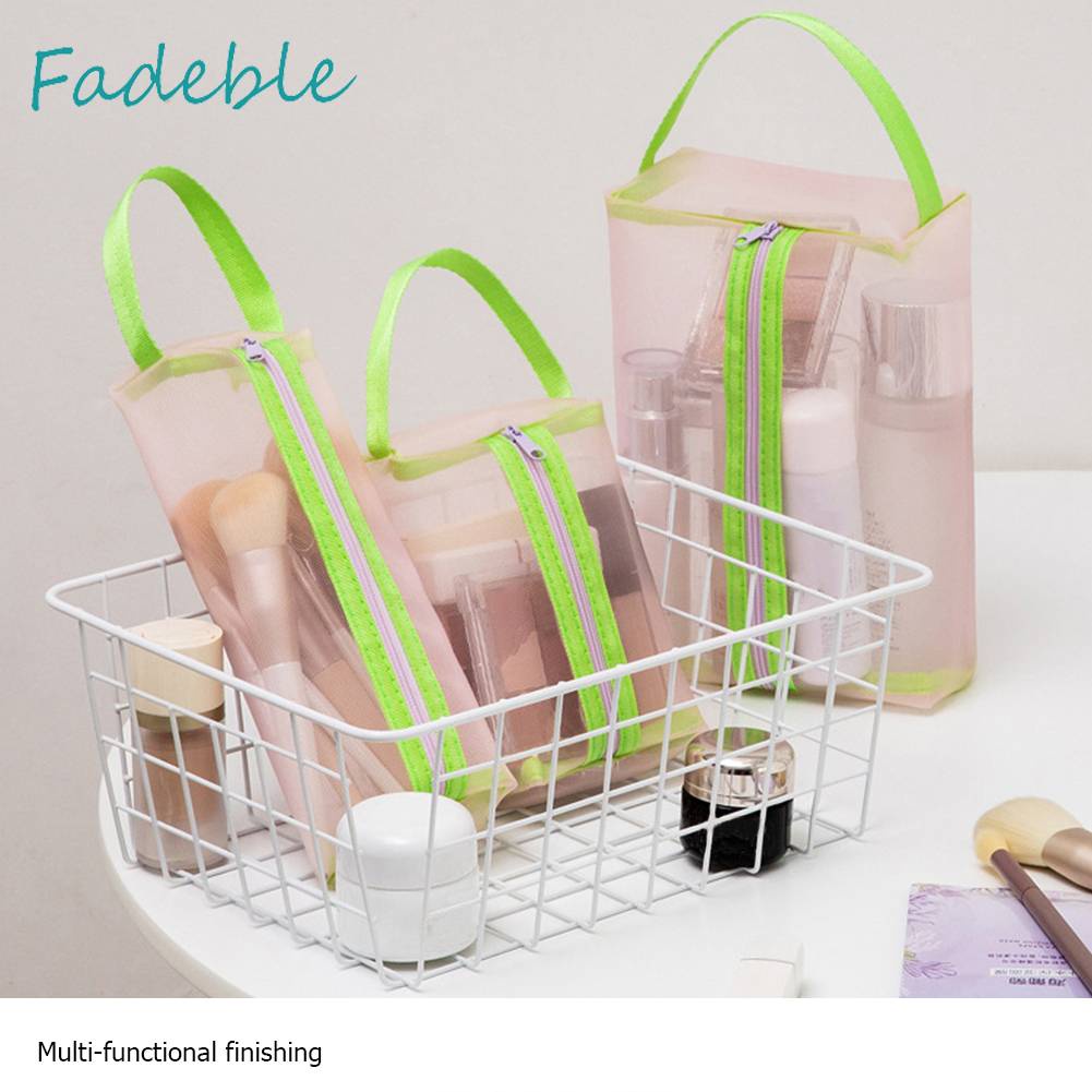 Ví Đựng Tiền Xu Bằng Nilon Phối Lưới Thoáng Khí Sức Chứa Lớn Đa Năng Tiện