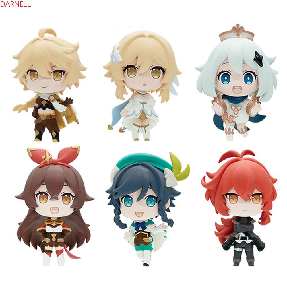 DARNELL Bộ 7 Mô Hình Nhân Vật Paimon Bằng PVC Cứng Trang Trí Cho Bé
