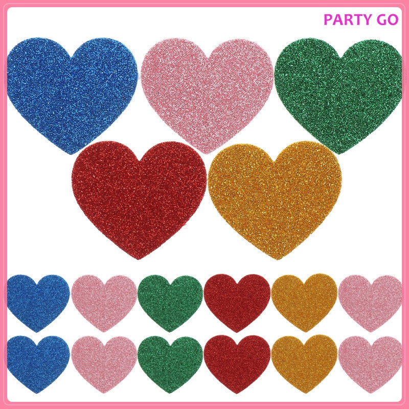 Bộ 15 Miếng Dán Hình Trái Tim Bằng Xốp Dùng Trang Trí DIY