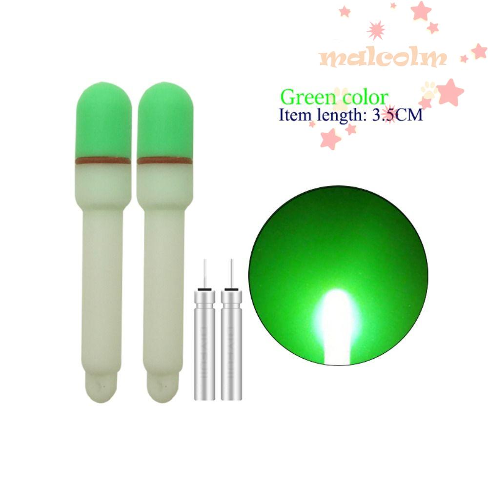 MALCOLM Bộ 2 Phao Nổi Phát Sáng Chống Nước Dùng Câu Cá Trong Đêm