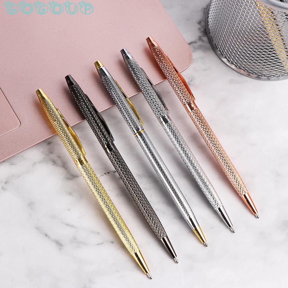 GOGOUP Bút Bi Kim Loại Họa Tiết Gợn Sóng Độc Đáo