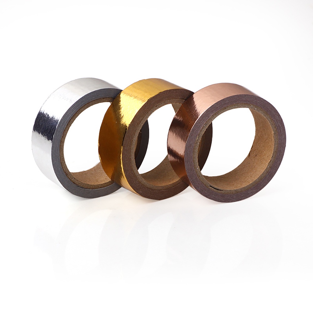 Cuộn Băng Washi Màu Vàng / Bạc Dùng Trang Trí Sổ Tay DIY