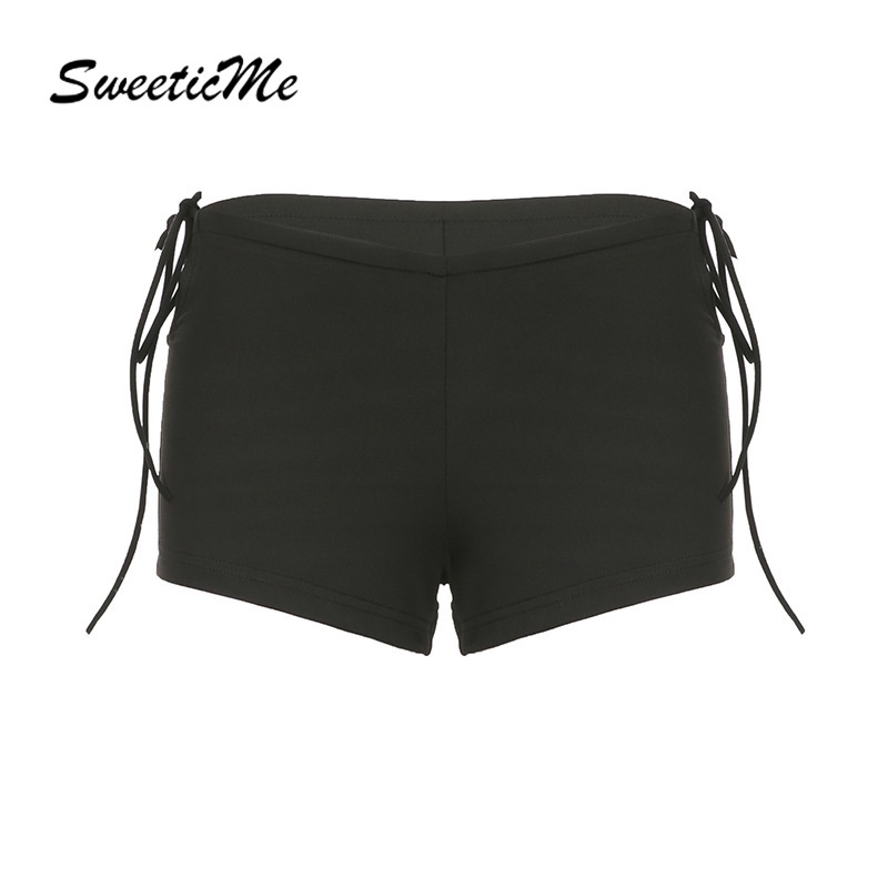Quần Short Lưng Thấp Màu Trơn Dáng Ôm Thời Trang 2023 Quyến Rũ Cho Nữ