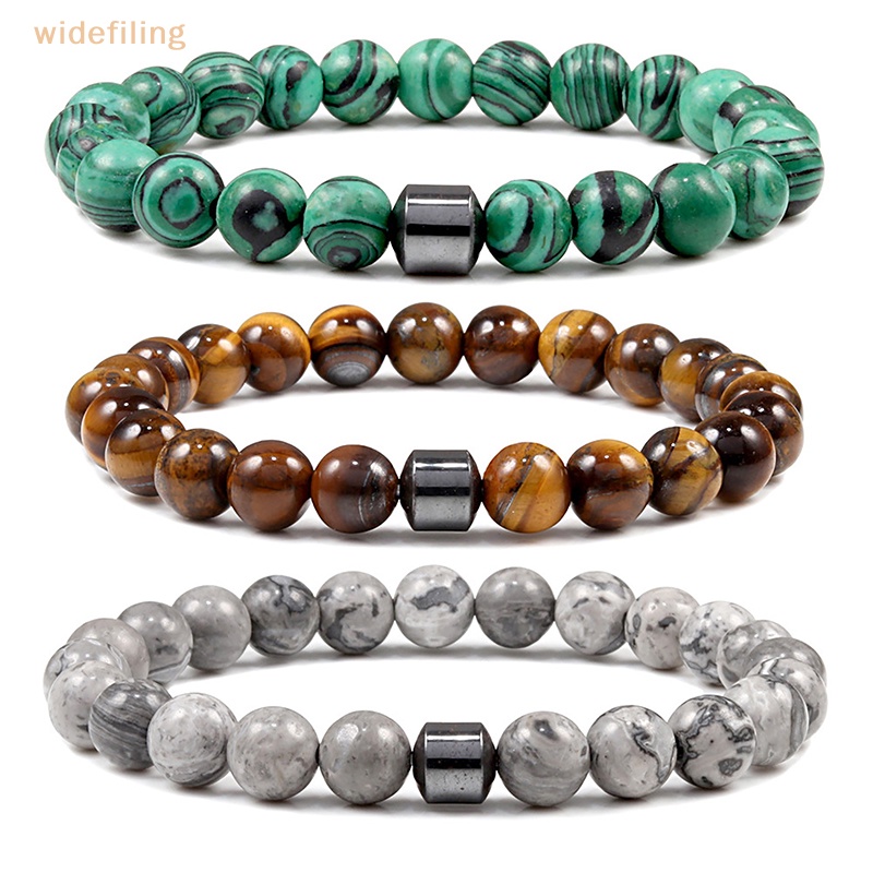 Vòng Tay Chuỗi Hạt Đá Malachite Màu Xanh Lá Nhiều Màu Co Giãn Phong Cách Phật Giáo Cho Nam Và Nữ