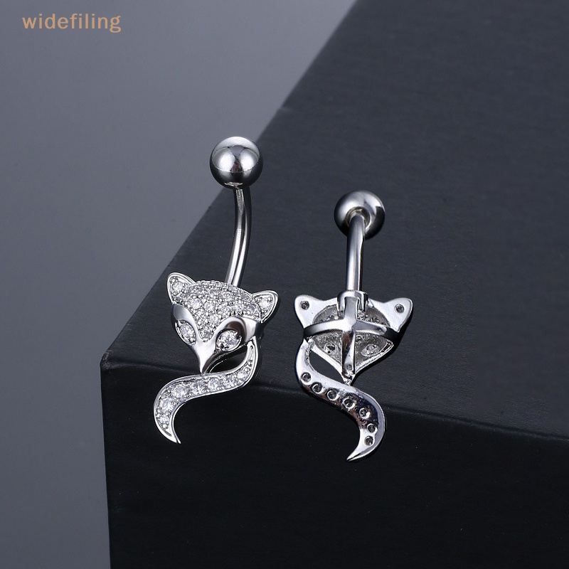 Khuyên Rốn Đính Đá Zircon Hình Cáo Quyến Rũ Thời Trang Cho Nam Nữ