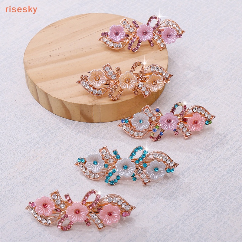 Kẹp Tóc Đính Đá Hình Bông Hoa Thiết Kế Nhỏ Nhắn Xinh Xắn