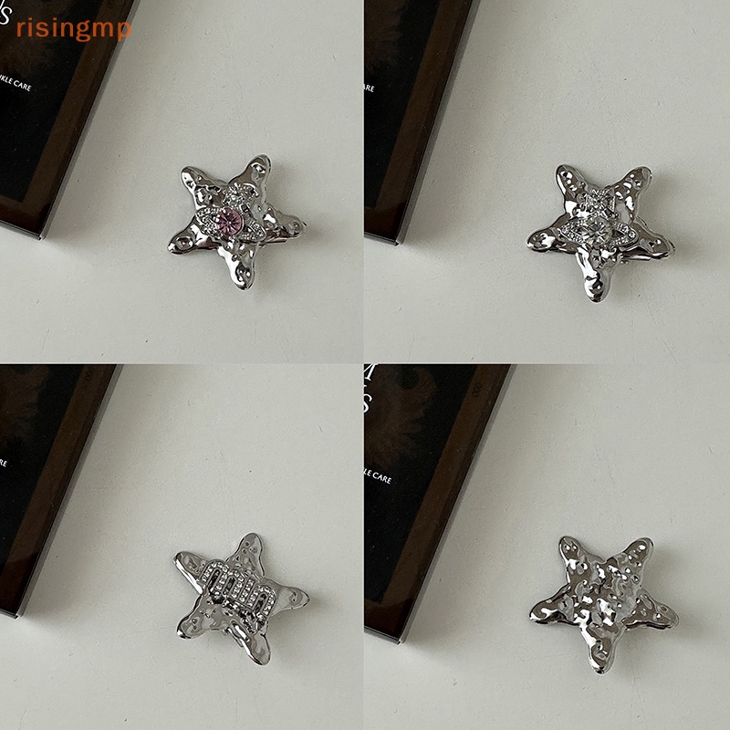 Kẹp Tóc Mini Hình Ngôi Sao Năm Cánh Đính Đá Màu Bạc Dễ Thương