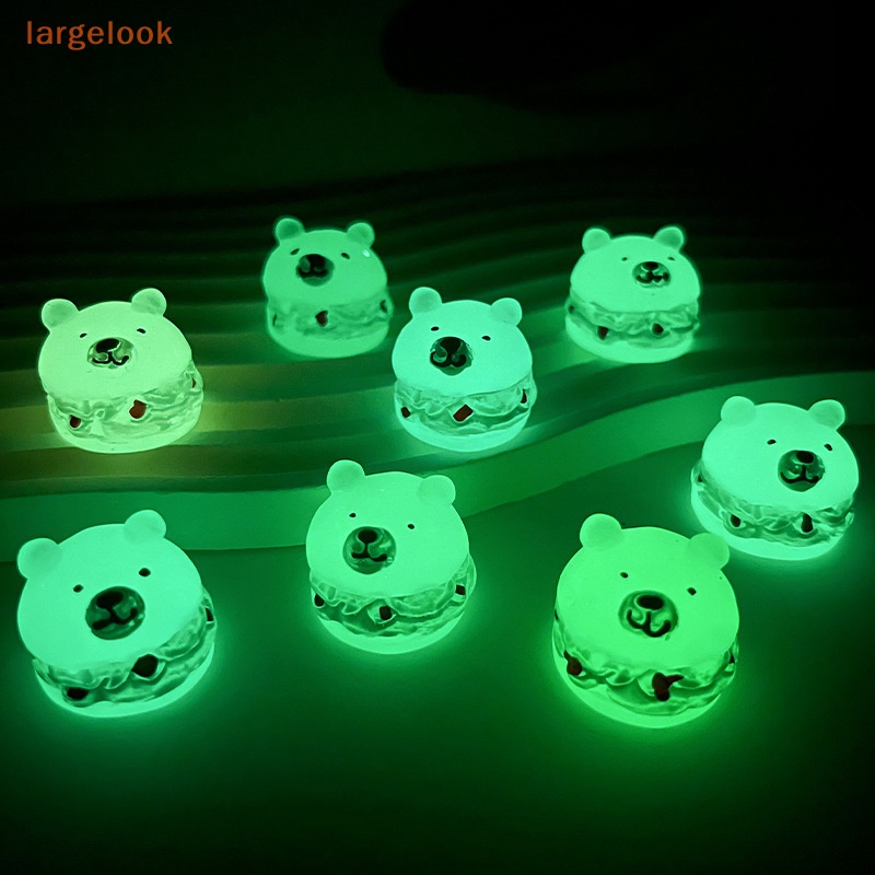 Set 2 Mô Hình Gấu Bánh Kem Dạ Quang Mini Bằng Nhựa Resin Trang Trí Tiểu Cảnh / Nhà Cửa / Sân Vườn