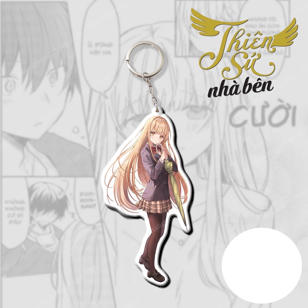 Móc khóa Mahiru - Anime thiên sứ nhà bên - in  2 mặt dày dặn