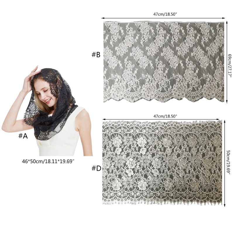 Mạng Che Mặt Họa Tiết Thêu Ren Dành Cho Nhà Thờ Công Giáo R Mantilla Masil