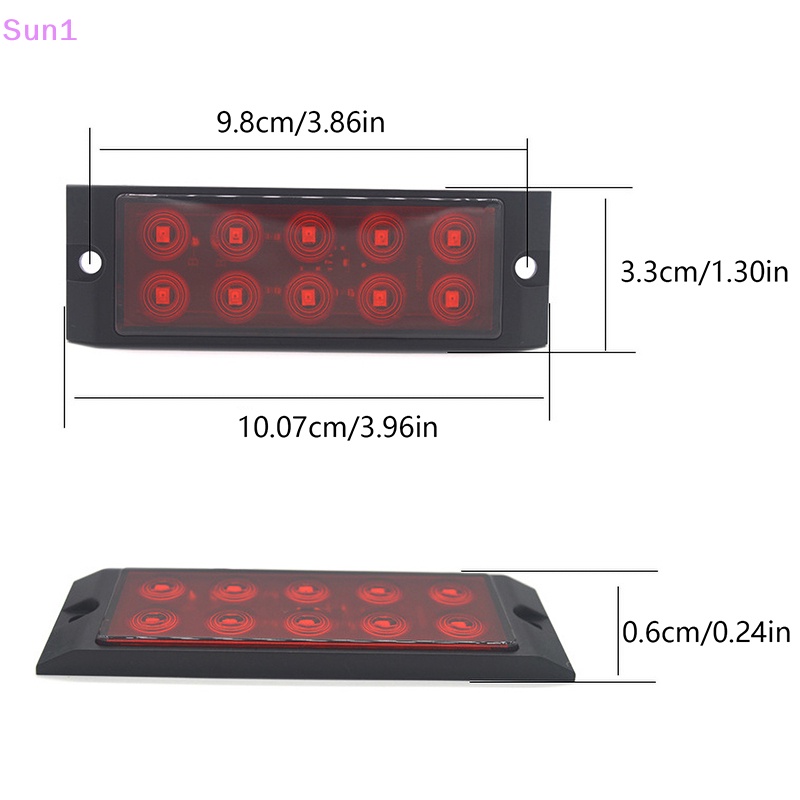 1 Đèn Tín Hiệu 12-24V 10 Bóng Led Hai Mặt Chống Nước Gắn Đuôi Xe Tải