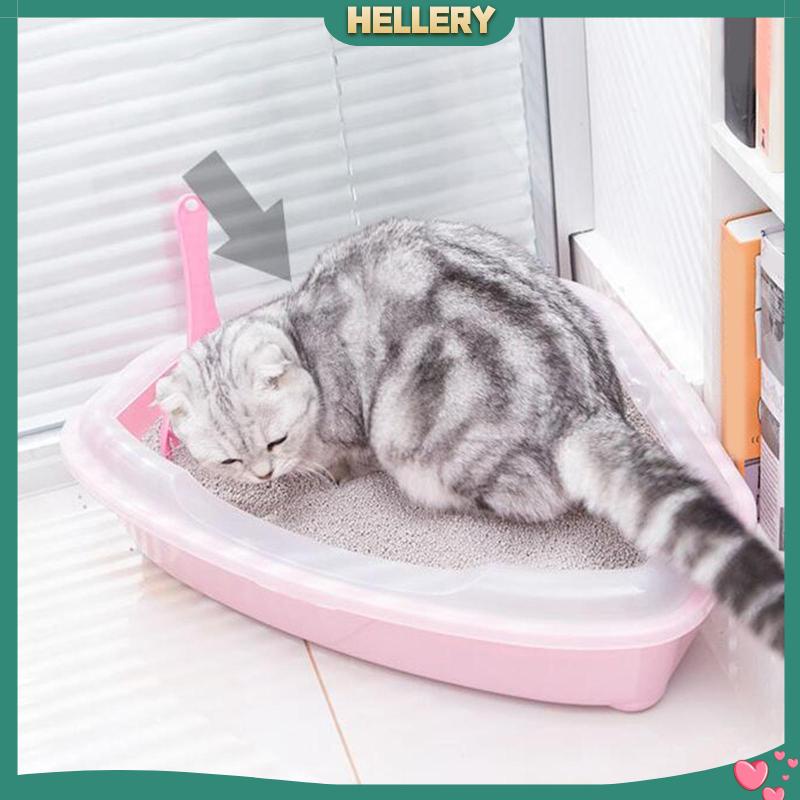 Khay Đựng Cát Vệ Sinh Hình Tam Giác Gắn Góc Giường Cho Mèo Cưng