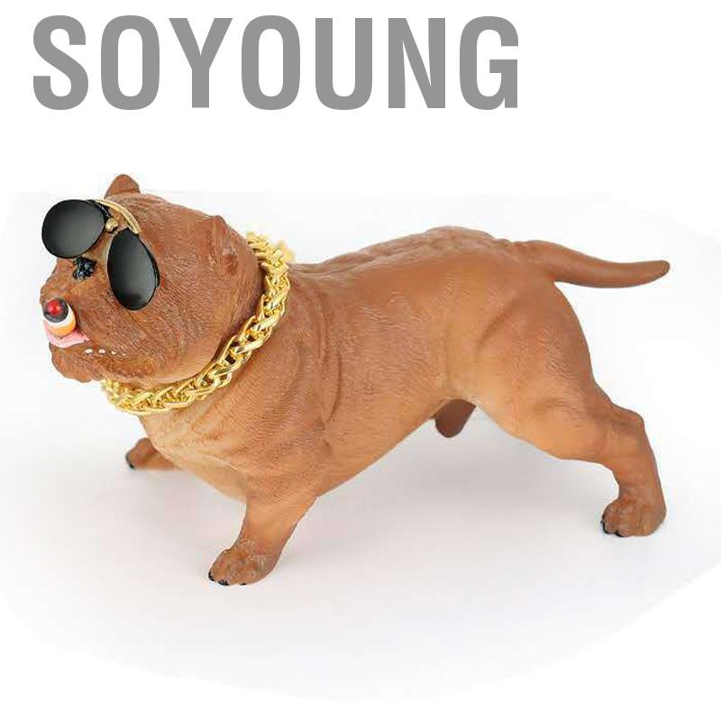 Soyoung Dog Figurine Resin Simulated Exquisite Cute Statue Car Interior Decoration Dashboard Ornament