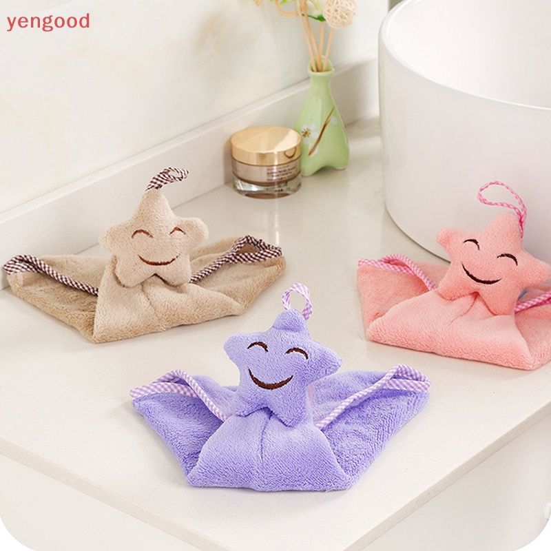 Khăn Lau Tay Treo Tường Bằng Vải Nhung San Hô Mềm Mại Thấm Hút Nước Khô Nhanh Cho Nhà Bếp / Phòng Tắm