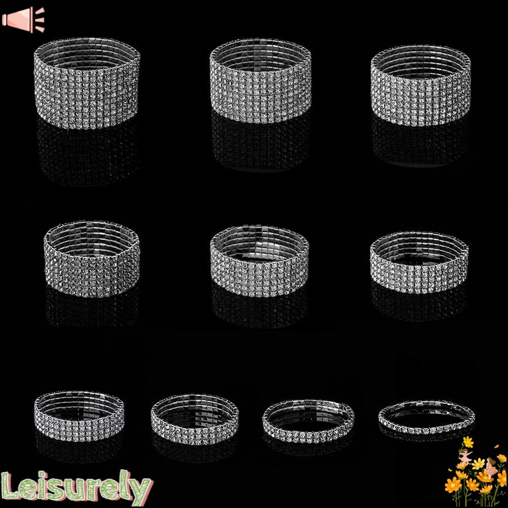 LEILY Vòng Tay Co Giãn Đính Đá Pha Lê 1-10 Hàng