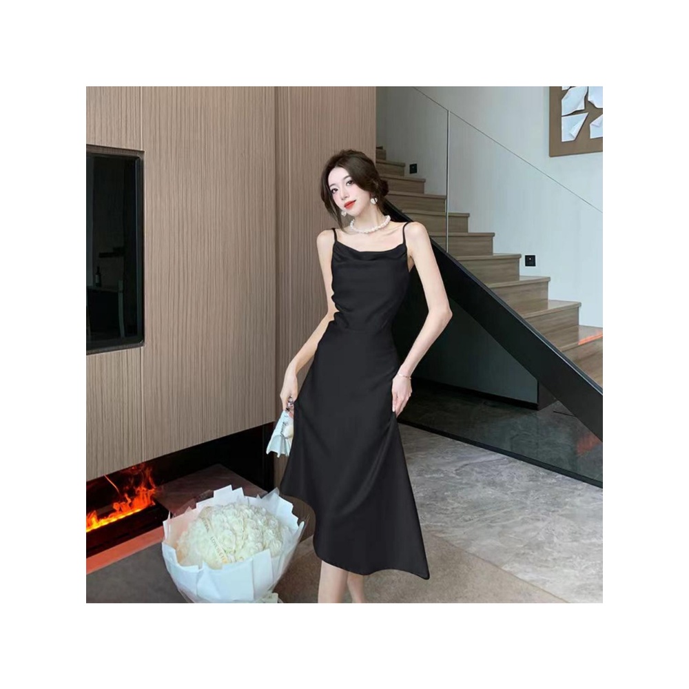 MQAQ Đầm Dài Hai Dây Phong Cách Hepburn Cổ Điển Thời Trang Mùa Hè Dành Cho Nữ