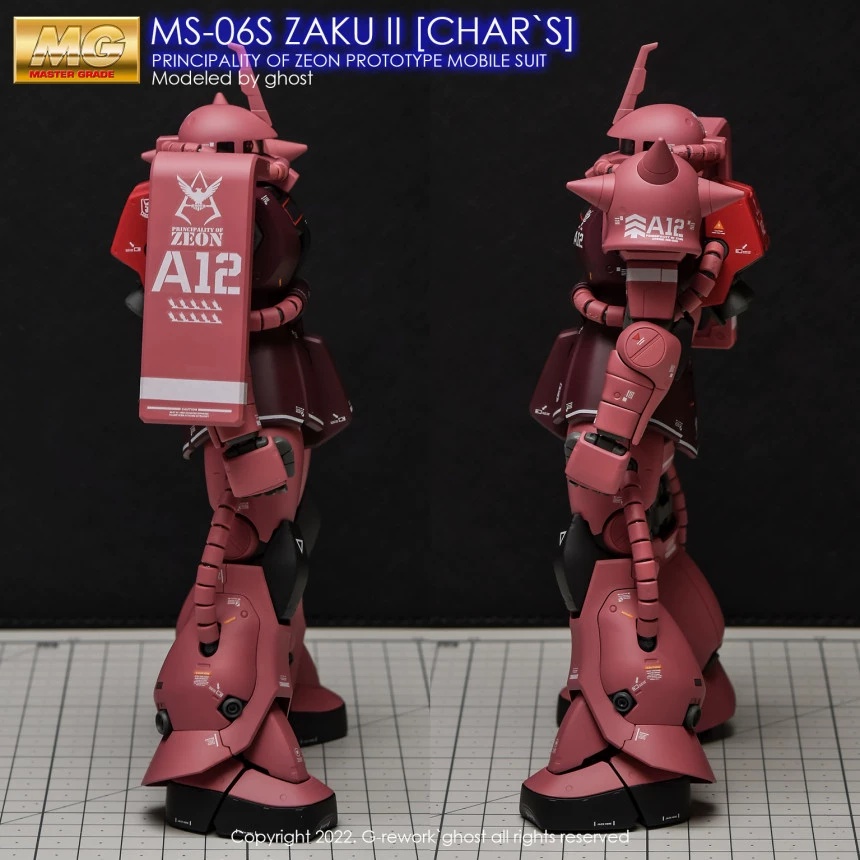 Decal Dán Trang Trí Xe Hơi MG MS-06S ZAKU RED 2.0