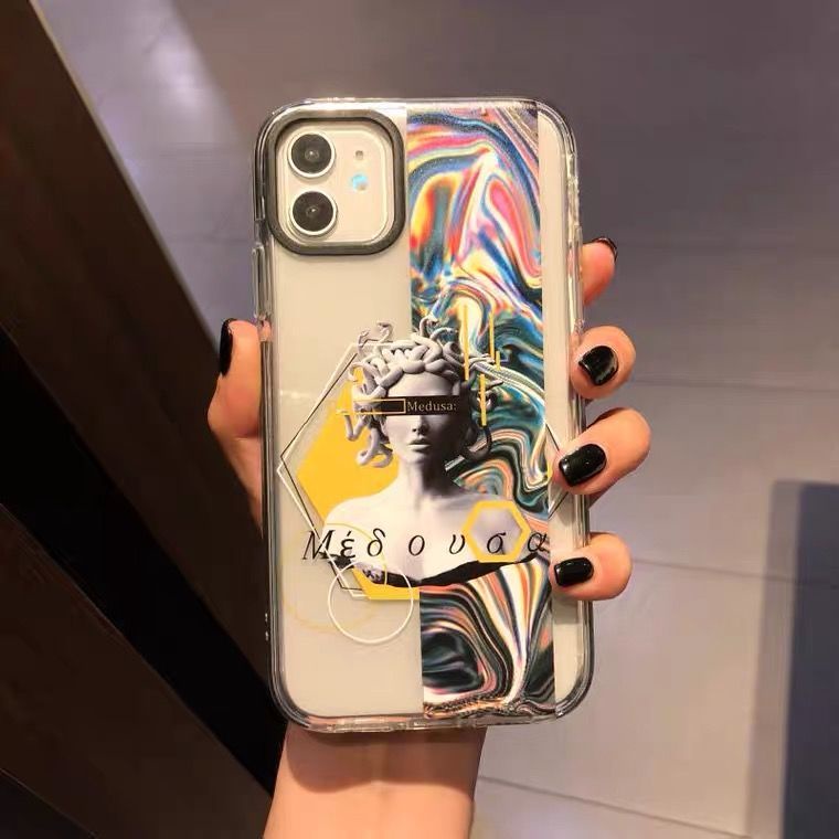 Ốp Điện Thoại Silicone Trong Suốt In Hình Nữ Thần Medusa Cho Apple Iphone Xsmax 7Plus 11 13 812pro xrx