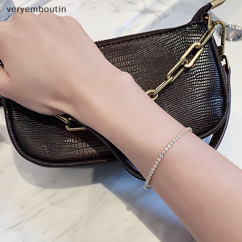 Vòng Tay Mạ Vàng Đính Đá Lấp Lánh Chất Lượng Cao Có Thể Điều Chỉnh Cho Nữ