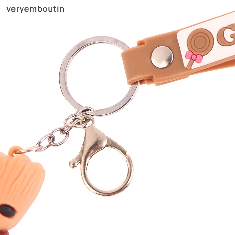 Móc Khóa Silicon Hình Groot Rocket Raccoon Phim Guardians of the Galaxy Dễ Thương Cho Nữ