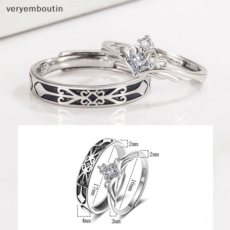 1 Nhẫn Cặp Màu Bạc Có Thể Điều Chỉnh Kích Thước