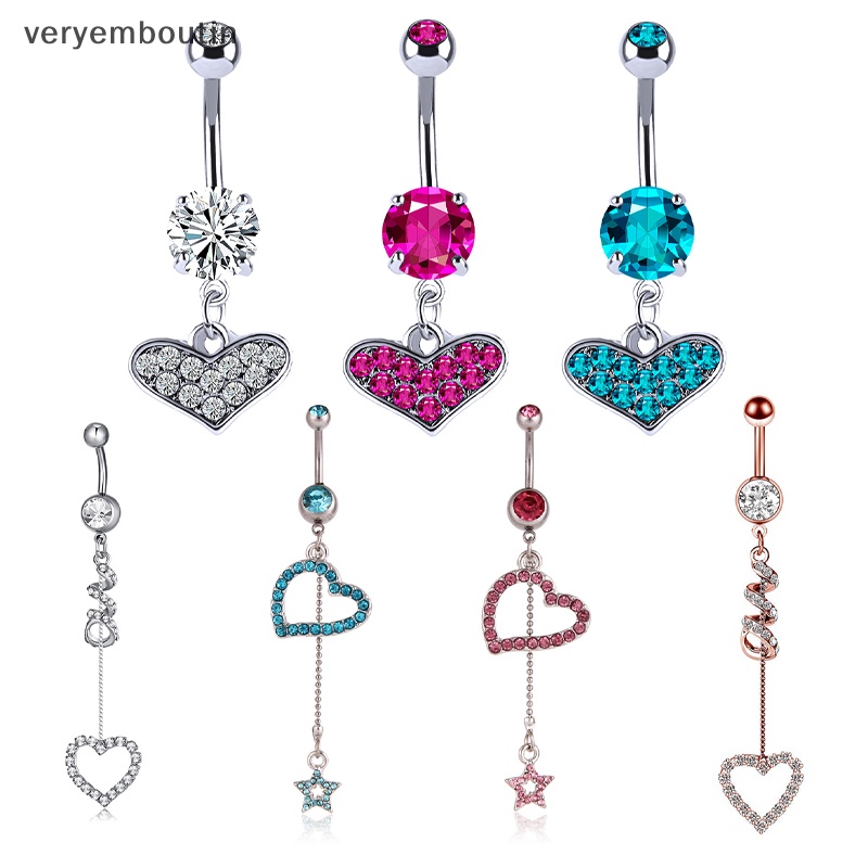 Khuyên Rốn Dáng Dài Mặt Hình Trái Tim Thời Trang Cho Nữ