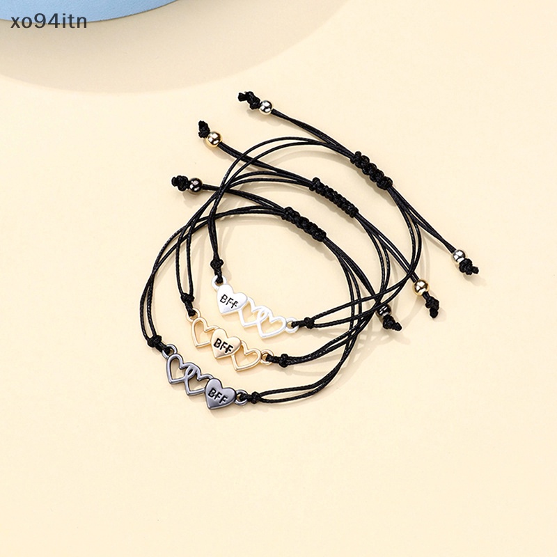 Bộ 3 Vòng Tay Dây Thừng Mặt Hình Trái Tim Thời Trang Cho Nam Và Nữ