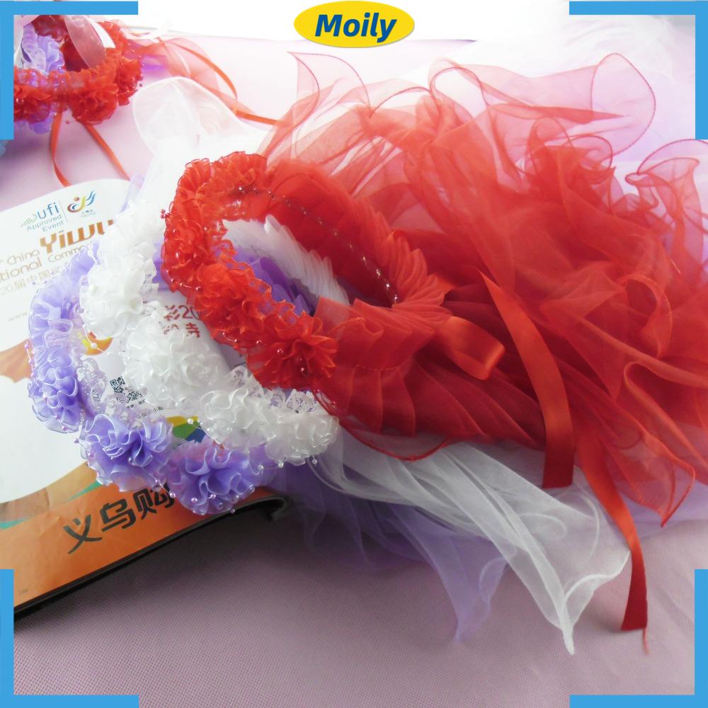 MOILYVN Vòng Hoa Đội Đầu Bằng Vải Tuyn Thời Trang Cho Cô Dâu
