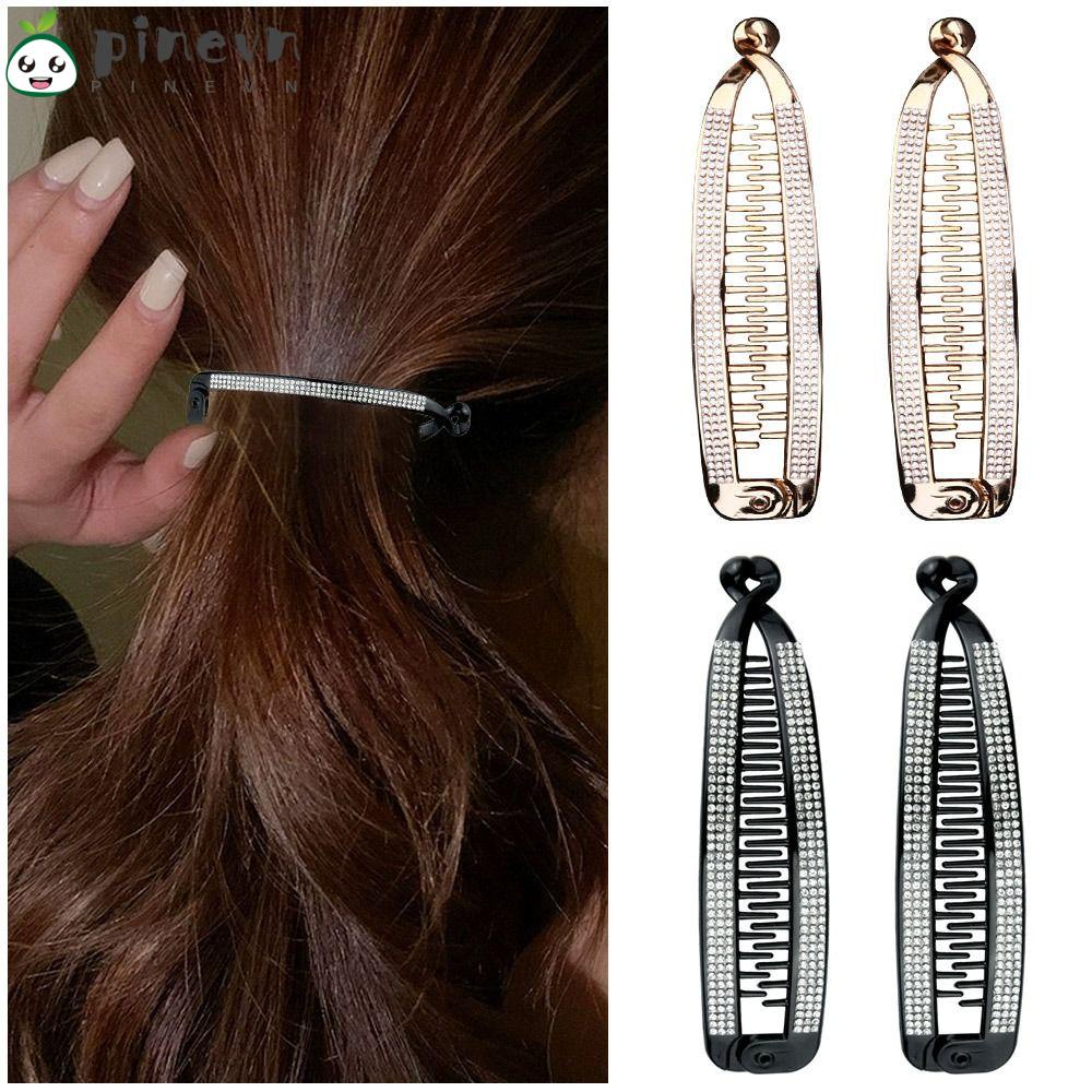 PINEVN Set 4 Kẹp Tóc Đính Đá Thời Trang