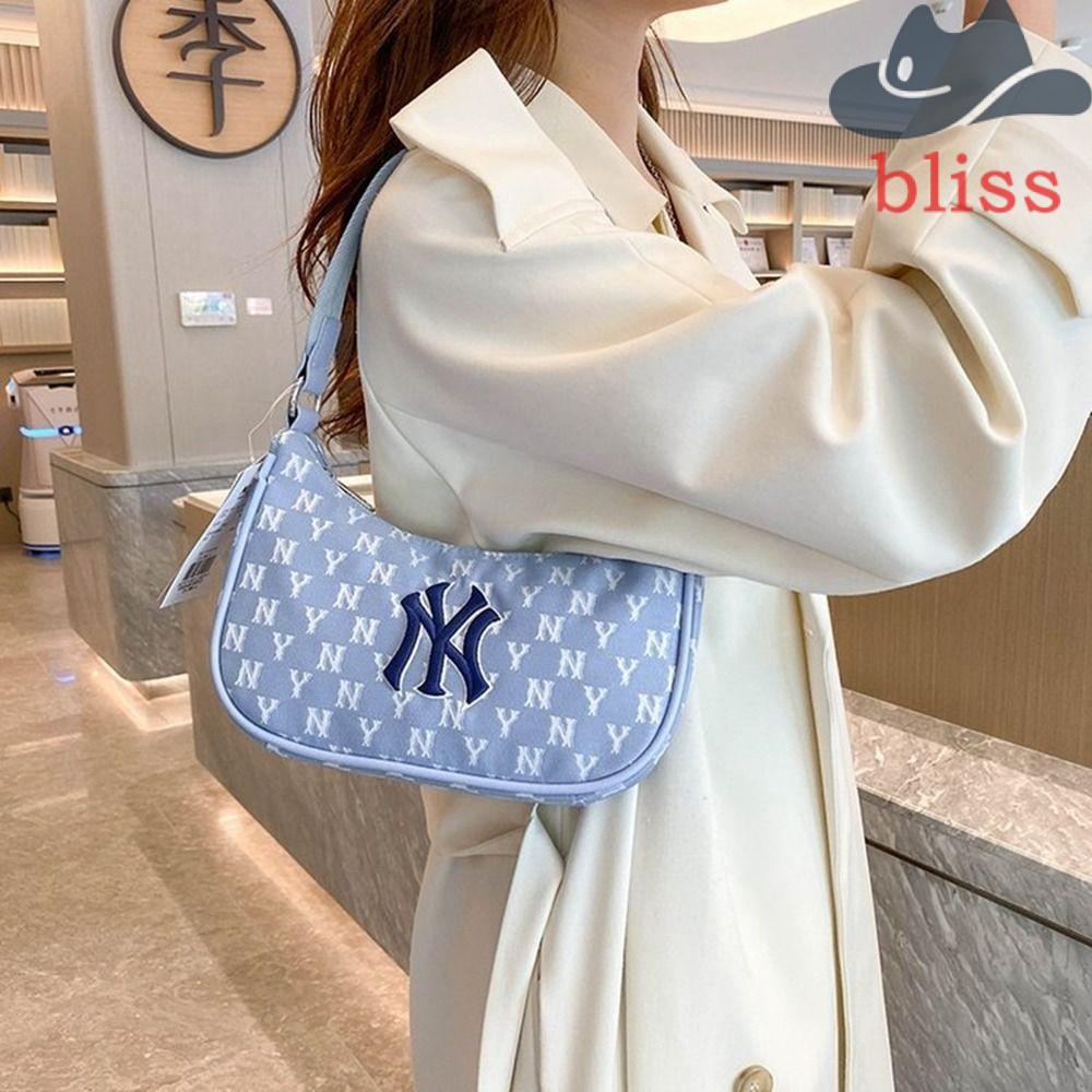 BLISS Túi Xách Đeo Dưới Cánh Tay Thêu Hình Trăng Lưỡi Liềm Kiểu Hàn Quốc Dễ Phối Đồ Cho Nam