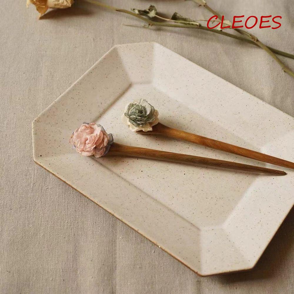 CLEOES Trâm Cài Tóc Bằng Gỗ Hình Hoa Phong Cách Trung Quốc Cổ Điển Cho Nữ