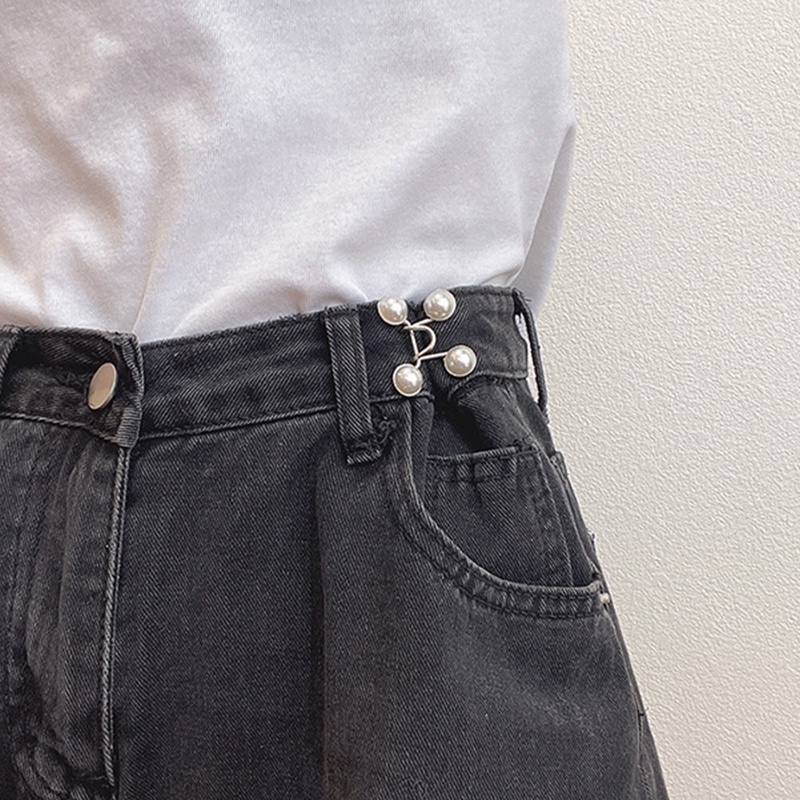 Ghim Cài Quần Jean Bằng Kim Loại Đính Ngọc Trai Nhân Tạo Có Thể Điều Chỉnh Và Tháo Rời Tiện Dụng