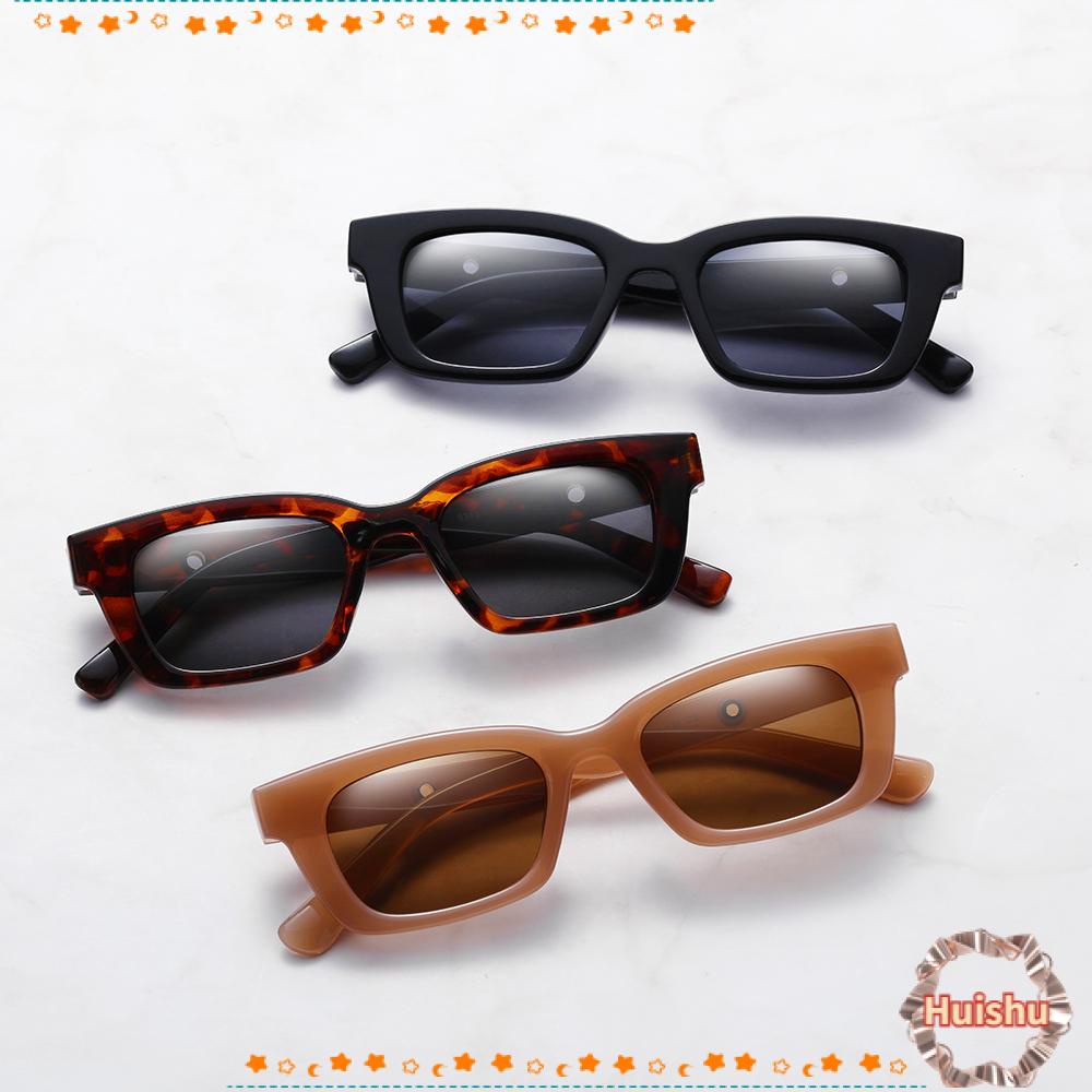 HS Kính Mát Hình Chữ Nhật Chống Tia UV400 Phong Cách Vintage