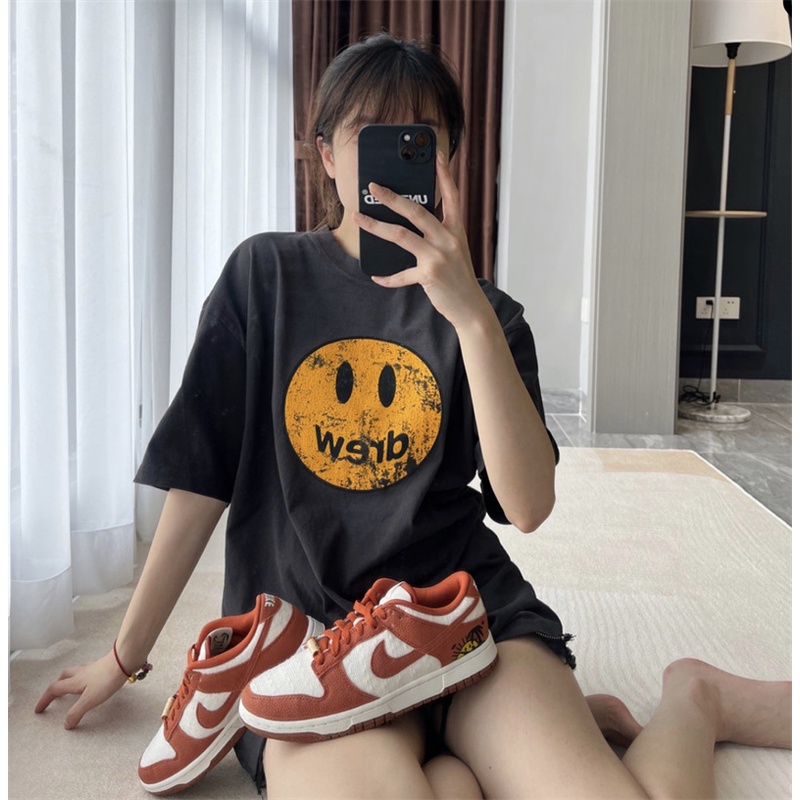 D88-áo Thun Tay Ngắn In Hình Mặt Cười Thời Trang Chất Lượng Cao
