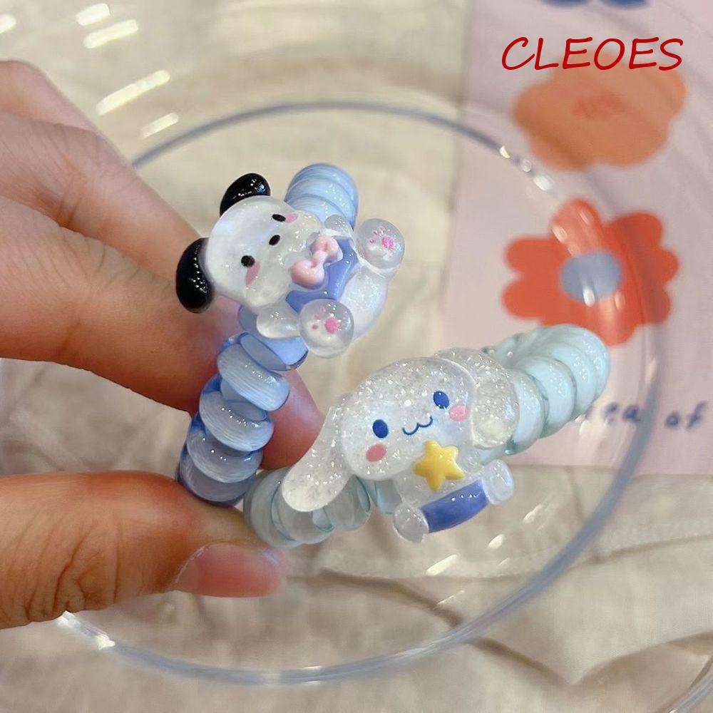 CLEOES Dây Buộc Tóc Co Giãn Hình Hoạt Hình Kuromi Kitty Melody Cho Nữ
