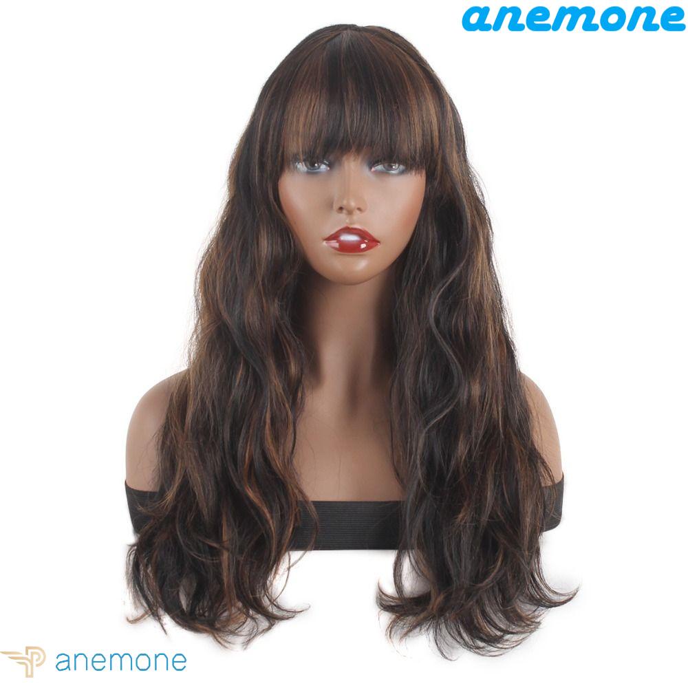 ANEMONE Tóc Giả Dài Xoăn Tàng Hình Thời Trang Chất Lượng Cao Cho Nữ