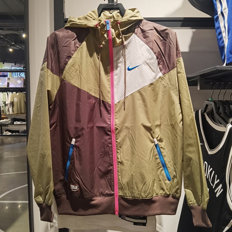 Áo Khoác Thể Thao Nike100% Chính Hãng Thêu Logo Có Mũ Trùm Phối Màu Cá Tính Dành Cho Nam